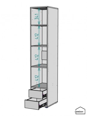Шкаф Linnea MHR-1PO-4 2050х400х510 (Белый-М 11.1.2) в Урае - uray.mebel24.online | фото 3