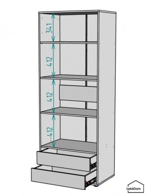 Шкаф Linnea MHR-2PO-4 2050х800х510 (Белый-М 11.1.1) в Урае - uray.mebel24.online | фото 3