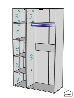 Шкаф Linnea MHR-3PO-1 2050х1200х510 (Белый-М 11.1.2) в Урае - uray.mebel24.online | фото 3