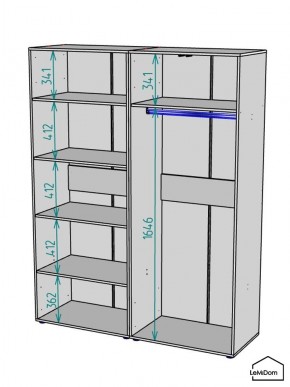 Шкаф Linnea MHR-4-1 2050х1600х510 (Белый-М 11.1.1) в Урае - uray.mebel24.online | фото 3