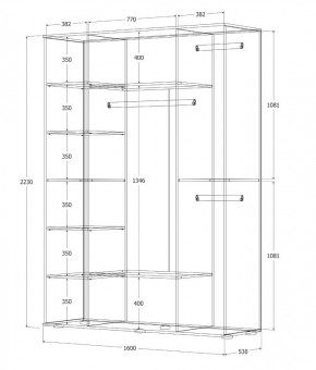 Шкаф Норден 1600 (Белый текстурный) в Урае - uray.mebel24.online | фото 3