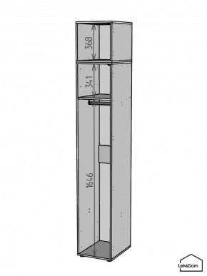 Шкаф с антресолью Linnea MHR-1A-1 2450х400х510 (ДВ-М 11.1.25) в Урае - uray.mebel24.online | фото 3