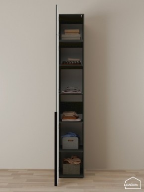 Шкаф с антресолью Linnea MHR-1A-2 2450х400х510 (Графит-М 11.1.25) в Урае - uray.mebel24.online | фото 4