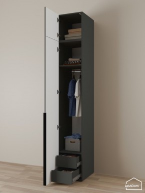 Шкаф с антресолью Linnea MHR-1A-3 2450х400х510 (Графит-М 11.1.25) в Урае - uray.mebel24.online | фото 5