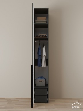 Шкаф с антресолью Linnea MHR-1A-3 2450х400х510 (Графит-М 11.1.25) в Урае - uray.mebel24.online | фото 6