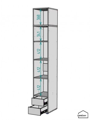 Шкаф с антресолью Linnea MHR-1A-4 2450х400х510 (ДВ-М 11.1.25) в Урае - uray.mebel24.online | фото 3