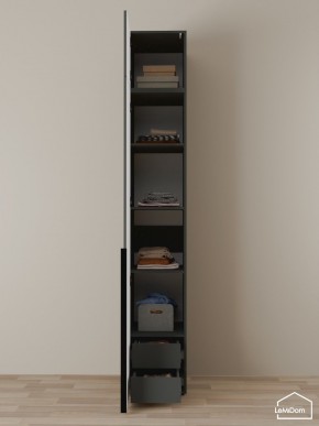 Шкаф с антресолью Linnea MHR-1A-4 2450х400х510 (Графит-М 11.1.25) в Урае - uray.mebel24.online | фото 4