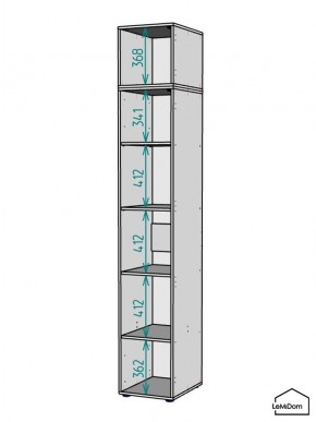 Шкаф с антресолью Linnea MHR-1POA-2 2450х400х510 (Белый-М 11.1.2) в Урае - uray.mebel24.online | фото 3