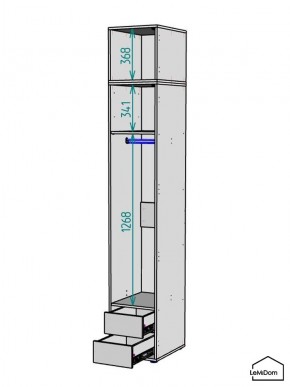 Шкаф с антресолью Linnea MHR-1POA-3 2450х400х510 (Белый-М 11.1.1) в Урае - uray.mebel24.online | фото 3