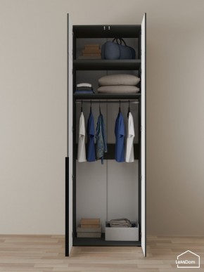 Шкаф с антресолью Linnea MHR-2A-1 2450х800х510 (Графит-М 11.1.25) в Урае - uray.mebel24.online | фото 4