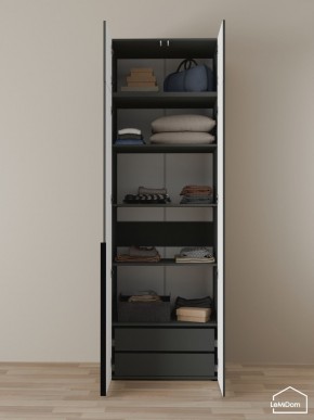 Шкаф с антресолью Linnea MHR-2A-3 2450х800х510 (Графит-М 11.1.25) в Урае - uray.mebel24.online | фото 5