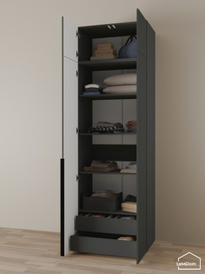 Шкаф с антресолью Linnea MHR-2A-3 2450х800х510 (Графит-М 11.1.25) в Урае - uray.mebel24.online | фото 6
