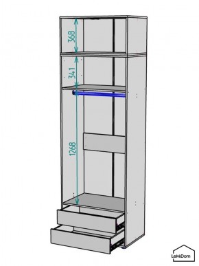 Шкаф с антресолью Linnea MHR-2POA-3 2450х800х510 (Белый-М 11.1.2) в Урае - uray.mebel24.online | фото 3