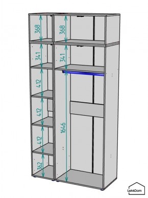 Шкаф с антресолью Linnea MHR-3POA-1 2450х1200х510 (Белый-М 11.1.1) в Урае - uray.mebel24.online | фото 3