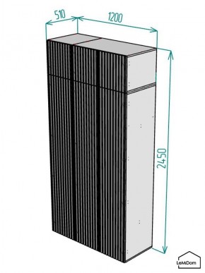 Шкаф с антресолью Linnea MHR-3POA-2 2450х1200х510 (Белый-М 11.1.1) в Урае - uray.mebel24.online | фото 2