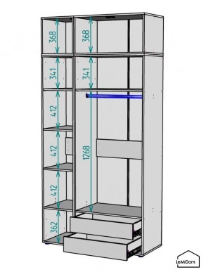Шкаф с антресолью Linnea MHR-3POA-2 2450х1200х510 (Белый-М 11.1.1) в Урае - uray.mebel24.online | фото 3