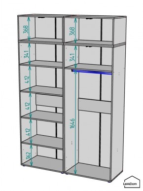 Шкаф с антресолью Linnea MHR-4A-1 2450х1600х510 (Графит-М 11.1.25) в Урае - uray.mebel24.online | фото 3