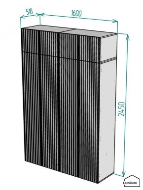 Шкаф с антресолью Linnea MHR-4POA-2 2450х1600х510 (Белый-М 11.1.1) в Урае - uray.mebel24.online | фото 2