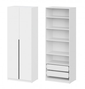 Шкаф ШК-5 + 4 полки + ящики (800) Белый текстурный в Урае - uray.mebel24.online | фото 1
