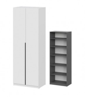 Шкаф ШК-5 + 4 полки (800) Белый текстурный в Урае - uray.mebel24.online | фото 2