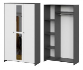 Шкаф трехстворчатый "Дольче" (графит/белый) в Урае - uray.mebel24.online | фото