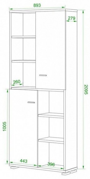 Шкаф-витрина Домино ПУ-30-2-ФС в Урае - uray.mebel24.online | фото 2