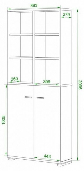Шкаф-витрина Домино ПУ-30-4-ФС в Урае - uray.mebel24.online | фото 2