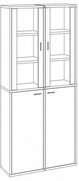 Шкаф-витрина Домино СУ(ш2в2)+2ФС+2ФГ в Урае - uray.mebel24.online | фото 3