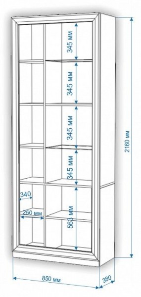 Шкаф-витрина Нобиле ШВтВ-ФСД-БЯН в Урае - uray.mebel24.online | фото 3