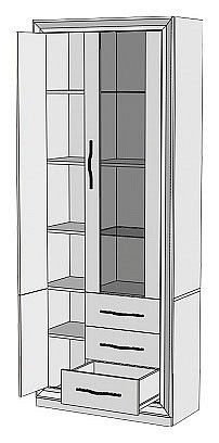 Шкаф-витрина Нобиле ШВтВ-ФСД-БЯН в Урае - uray.mebel24.online | фото 2