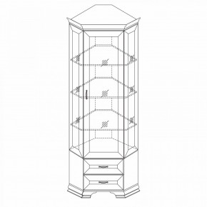 Шкаф-витрина угловой Сиена в Урае - uray.mebel24.online | фото 2
