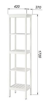 Стеллаж 420 Кантри, массив сосны, цвет белый в Урае - uray.mebel24.online | фото 3