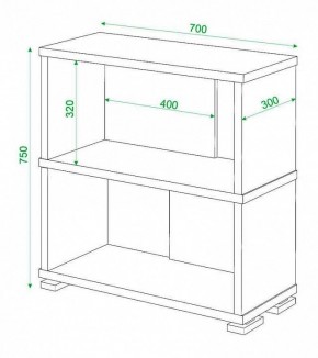 Стеллаж книжный Домино нельсон СБ-10_2 в Урае - uray.mebel24.online | фото 3