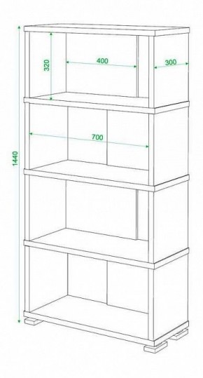 Стеллаж книжный Домино нельсон СБ-10_4 в Урае - uray.mebel24.online | фото 2