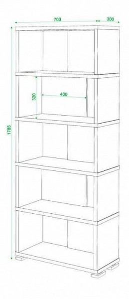 Стеллаж книжный Домино СБ-10_5 в Урае - uray.mebel24.online | фото 3