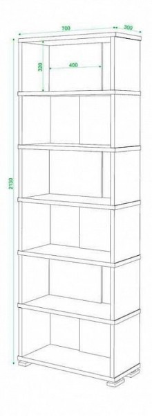 Стеллаж книжный Домино СБ-10_6 в Урае - uray.mebel24.online | фото 2