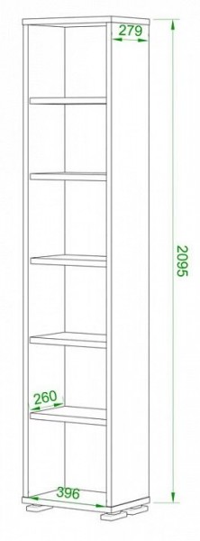 Стеллаж-колонка Домино ПУ-20-1 в Урае - uray.mebel24.online | фото 2