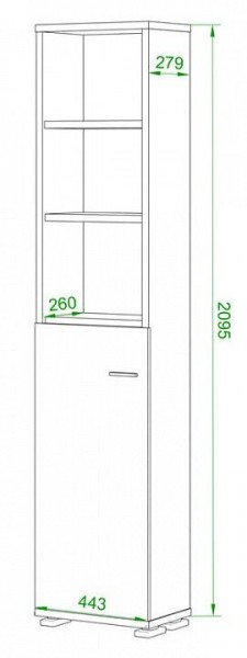 Стеллаж комбинированный Домино нельсон ПУ-20-2 в Урае - uray.mebel24.online | фото