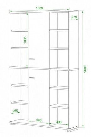 Стеллаж комбинированный Домино нельсон ПУ-40-2 в Урае - uray.mebel24.online | фото 2