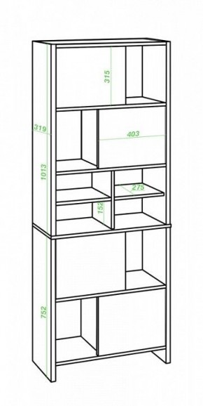 Стеллаж комбинированный Нельсон Lite СТЛ-ЗВХ НБЕ в Урае - uray.mebel24.online | фото 2