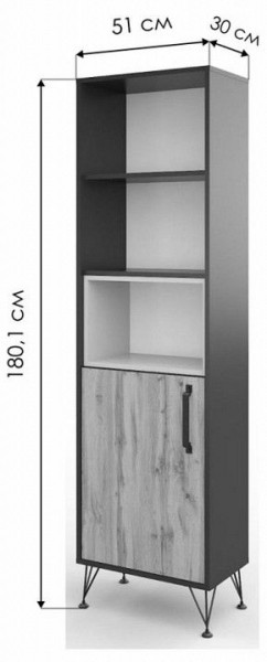 Стеллаж комбинированный Нобира в Урае - uray.mebel24.online | фото