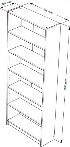 Стеллаж Варма 80, высокий с шестью полками, цвет ясень черный в Урае - uray.mebel24.online | фото 3