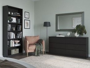 Стеллаж Варма 80, высокий с шестью полками, цвет ясень черный в Урае - uray.mebel24.online | фото 4