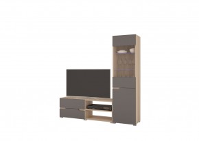 Стенка АНТАЛИЯ 1 (Сонома/Графит софт) в Урае - uray.mebel24.online | фото