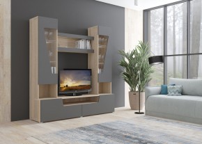 Стенка АНТАЛИЯ 2 (Сонома/Графит софт) в Урае - uray.mebel24.online | фото 3