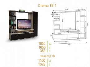 Стенка для гостиной ТВ-1 в Урае - uray.mebel24.online | фото 2