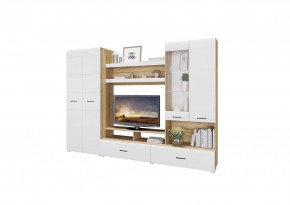 Стенка НЕНСИ 1 (Крафт золотой/Белый глянец) в Урае - uray.mebel24.online | фото