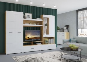 Стенка НЕНСИ 1 (Крафт золотой/Белый глянец) в Урае - uray.mebel24.online | фото 3