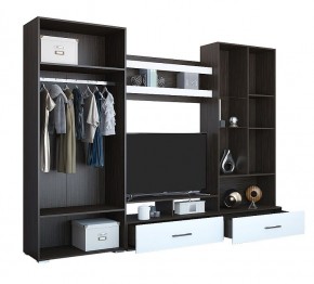 Стенка Ненси 1 (Венге/Белый глянец) в Урае - uray.mebel24.online | фото 3
