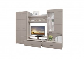 Стенка НЕНСИ 1 (Ясень Шимо светлый/Капучино глянец) в Урае - uray.mebel24.online | фото